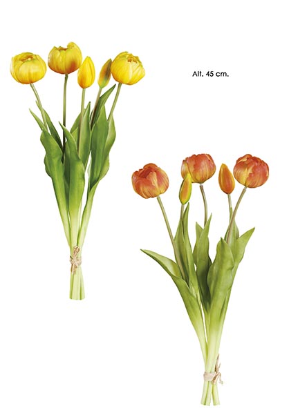 MANOJO ROUND TULIP x 5. 45 cm. Amarillo.