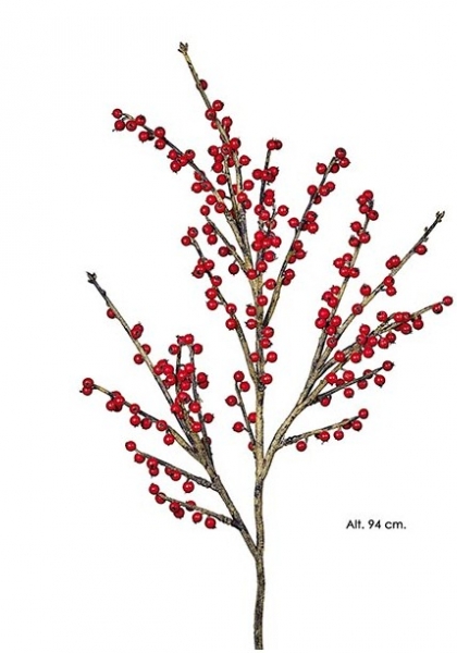 RAMA ILEX. 66 cm. Rojo.