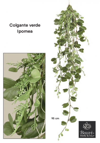 COLGANTE IPOMEA. 96 cm. Verde.