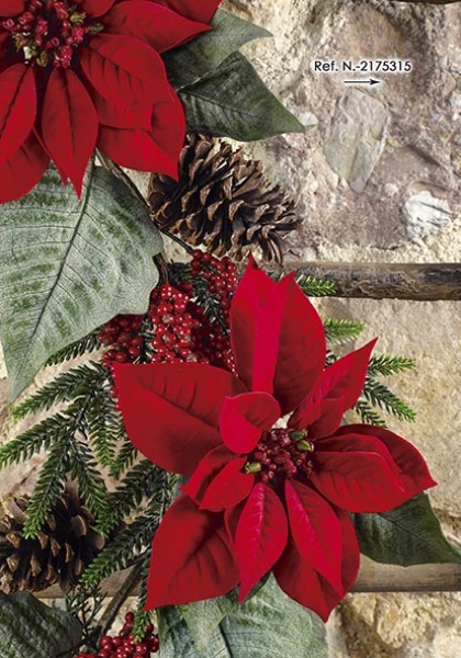 GUIRNALDA POINSETTIA-BERRY.182 cm. Rojo.