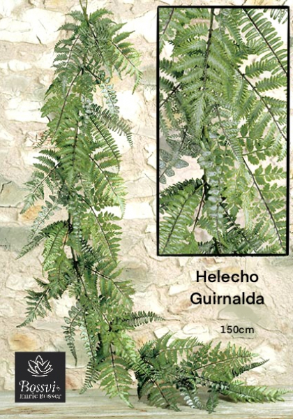 GUIRNALDA HELECHOS. 152 cm. Verde-gris.