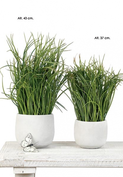 MACETA GRASS. 37 cm. Verde.