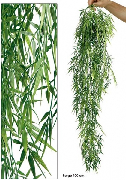 COLG. HOJAS BAMBOO. 100 cm. Verde.